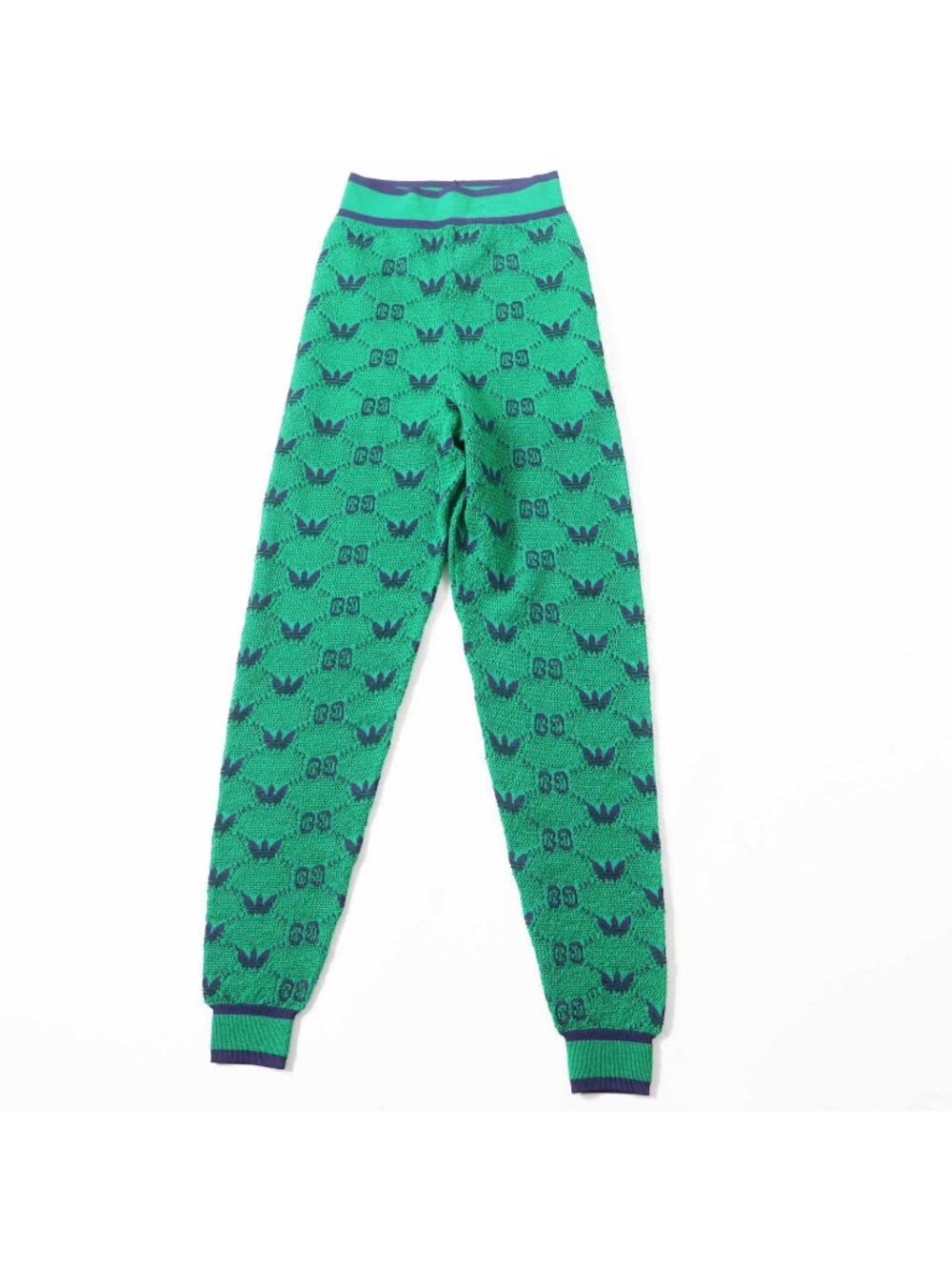 Gucci x Adidas GG Trefoil Wool Jacquard Jogger Pants Green Blue XS